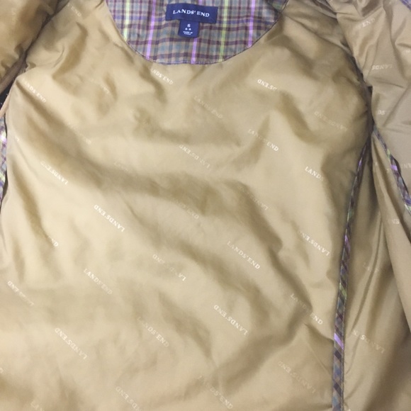 Lands’ End Vest Womens S  Green Quilted Full Zip Plaid Pockets - Picture 10 of 12